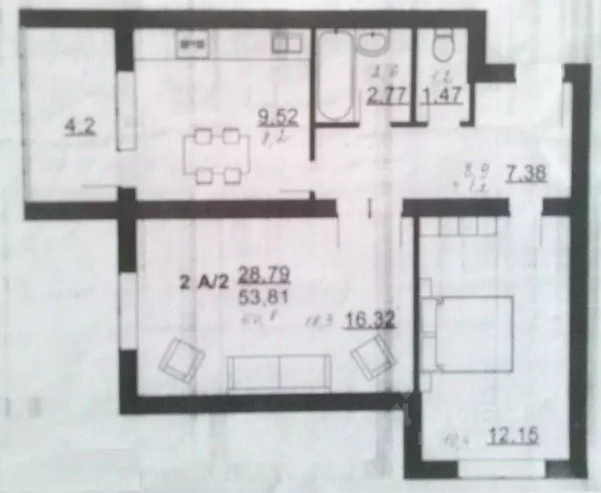 2-к кв. Курская область, Курск ул. Ломоносова, 47 (53.8 м) - Фото 1