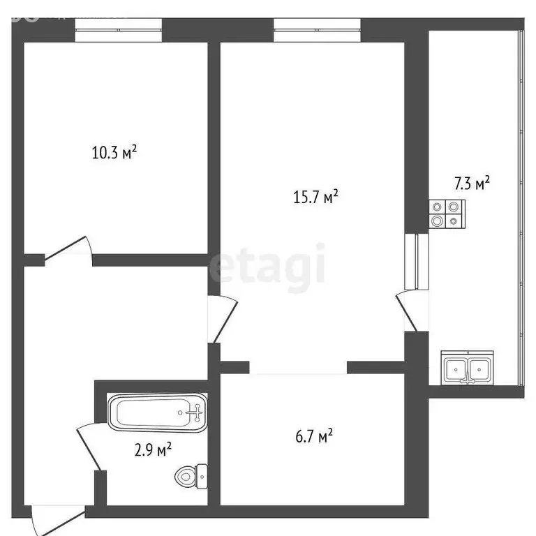 2-комнатная квартира: Кемерово, улица Мичурина, 61 (44.1 м) - Фото 0
