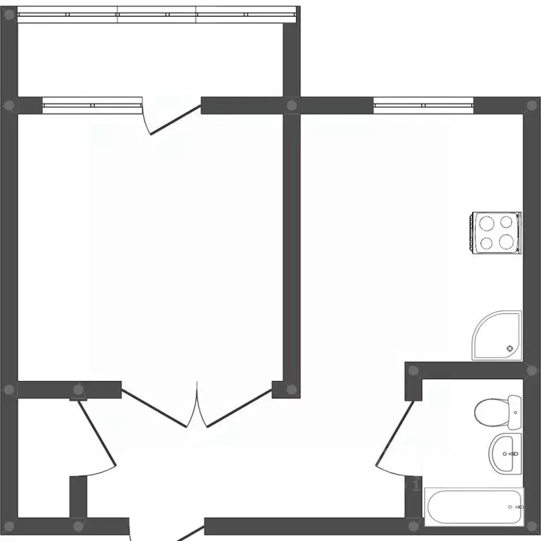 1-к кв. Амурская область, Благовещенск Железнодорожная ул., 4 (39.0 м) - Фото 1