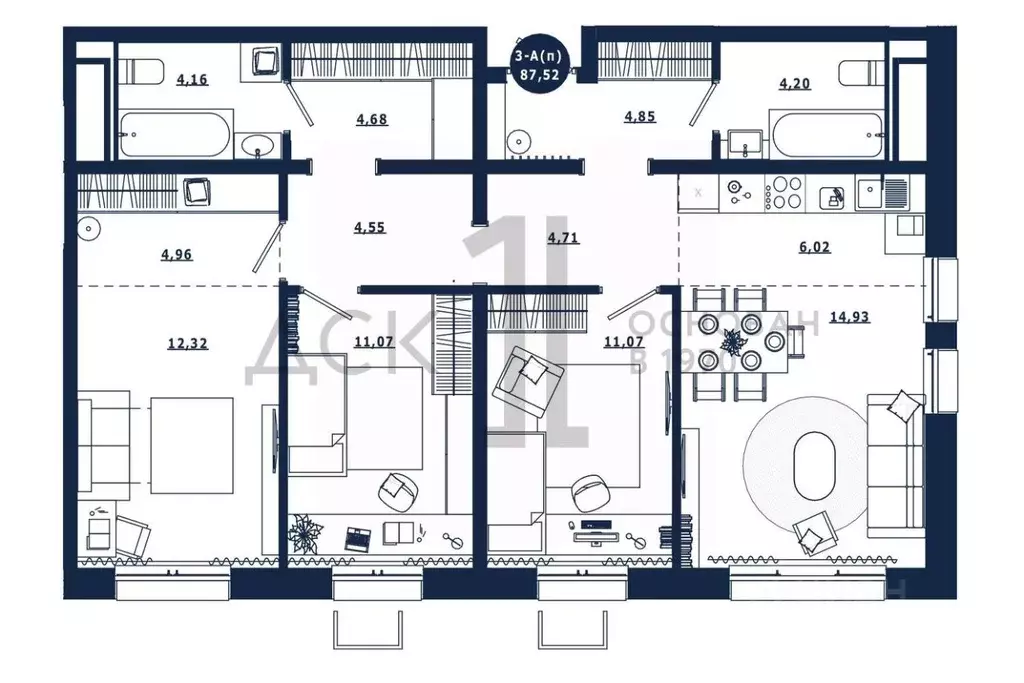 3-к кв. Ханты-Мансийский АО, Сургут 39-й мкр, Крылов жилой комплекс ... - Фото 1