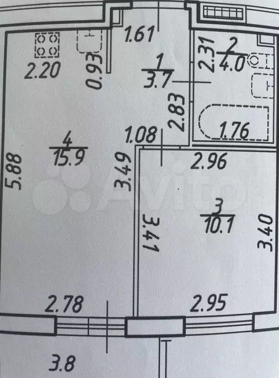 1-к. квартира, 33,7 м, 19/21 эт. - Фото 0