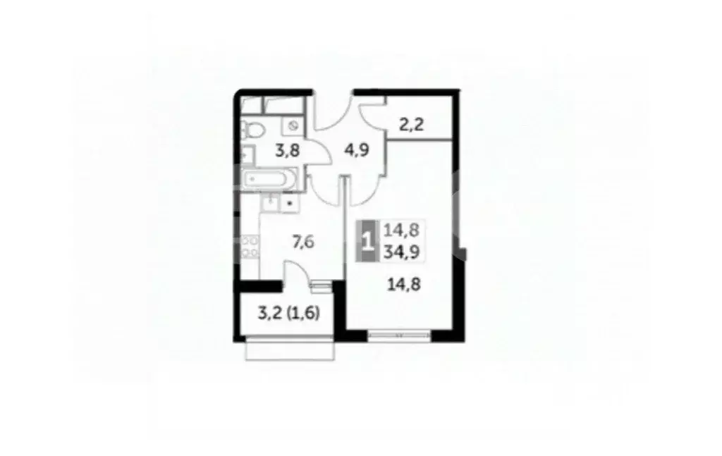 1-к кв. Московская область, Ленинский городской округ, пос. Развилка ... - Фото 2