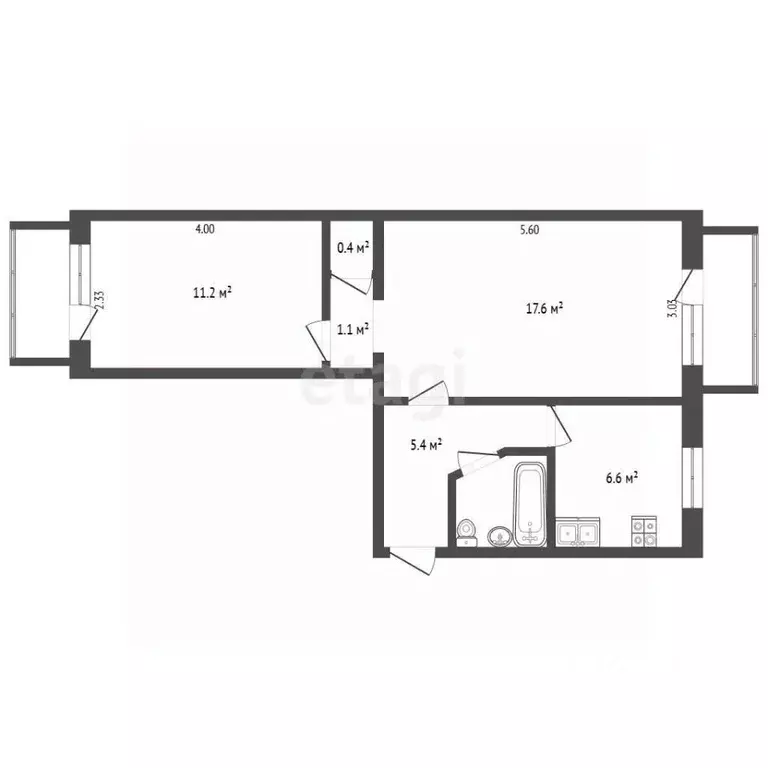2-к кв. Севастополь ул. Истомина, 31 (42.7 м) - Фото 1