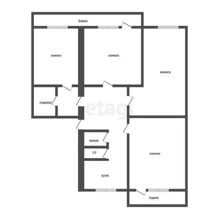 4-комнатная квартира: Курган, проспект Конституции, 50 (75.8 м) - Фото 1