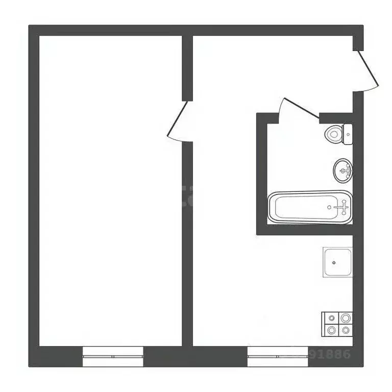 1-к кв. Тульская область, Богородицк ул. Ленина, 11 (30.3 м) - Фото 2