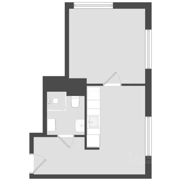 1-к кв. санкт-петербург московское ш, 13ж (30.15 м) - Фото 0