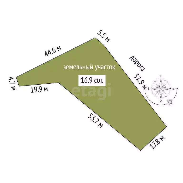 Участок в посёлок Семидворье, микрорайон Надежда (16.9 м) - Фото 0