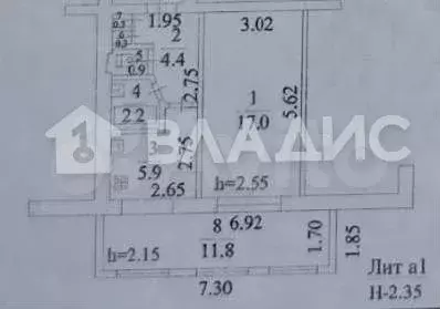 1-к. квартира, 42,8 м, 1/5 эт. - Фото 0