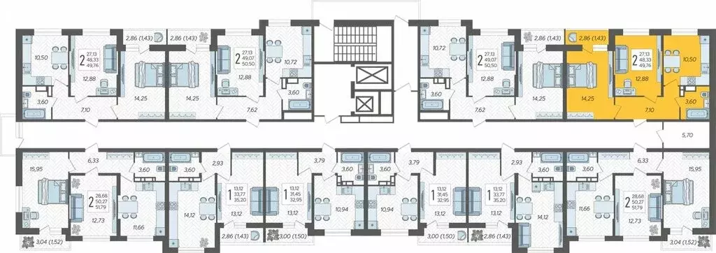 2-комнатная квартира: Краснодар, жилой комплекс Смородина (49.76 м) - Фото 1