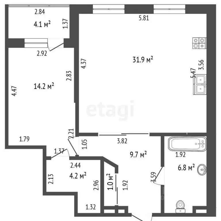 2-к кв. Ростовская область, Ростов-на-Дону Соборный пер., 90 (70.0 м) - Фото 0