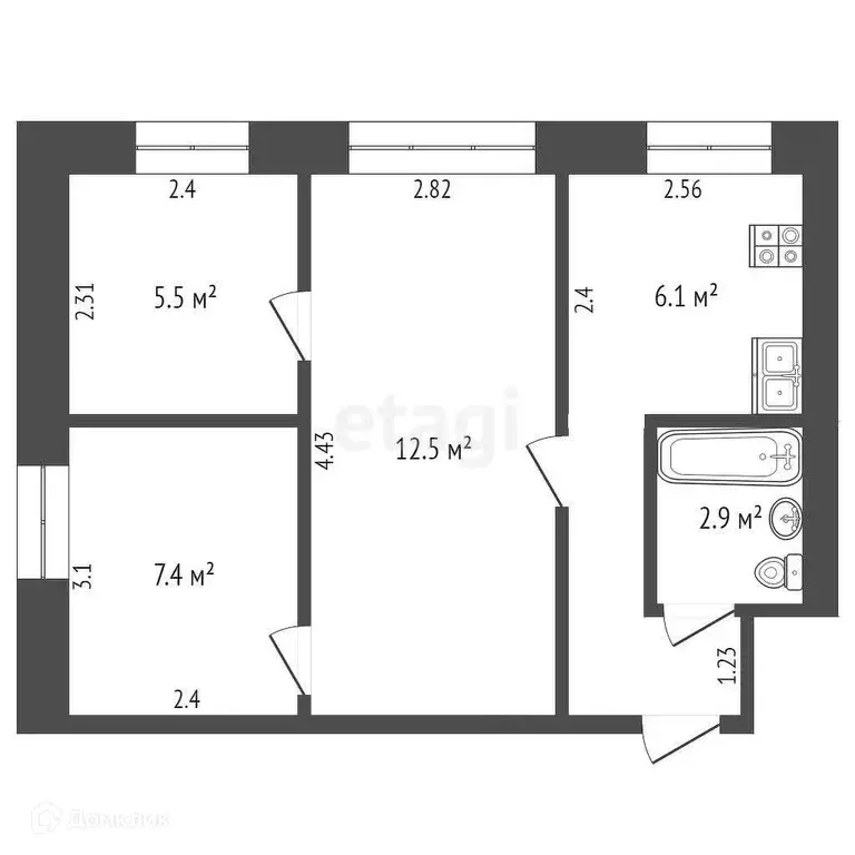 Продаётся 2-к квартира, 41.5 м - Фото 0