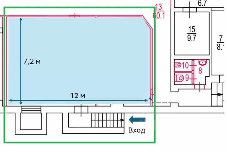 Торговая площадь в Москва Цветной бул., 30С1 (102 м) - Фото 1
