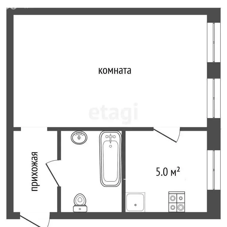 1-комнатная квартира: Оренбург, улица Абдрашитова, 259 (30 м) - Фото 0