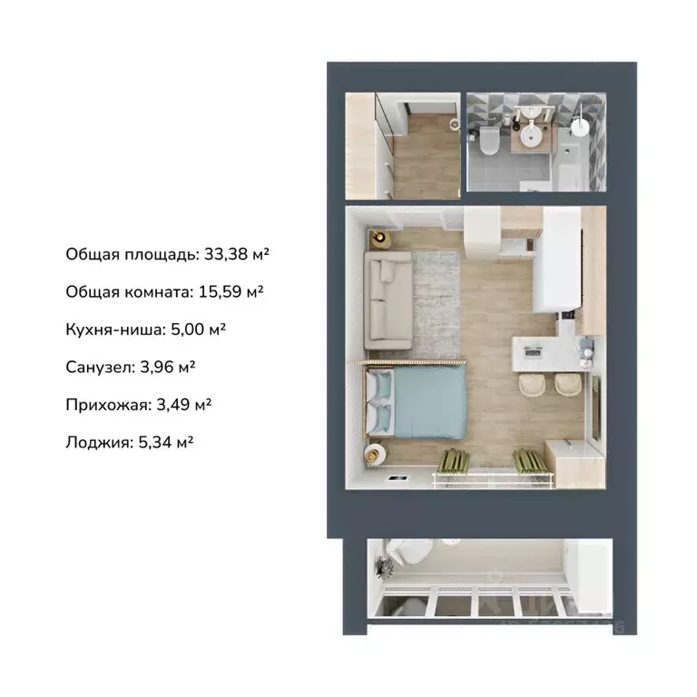 1-к кв. Марий Эл, Медведево городское поселение, Медведево пгт ул. ... - Фото 1