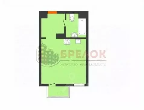 Студия Ростовская область, Ростов-на-Дону ул. Нансена, 109/5 (30.0 м) - Фото 2