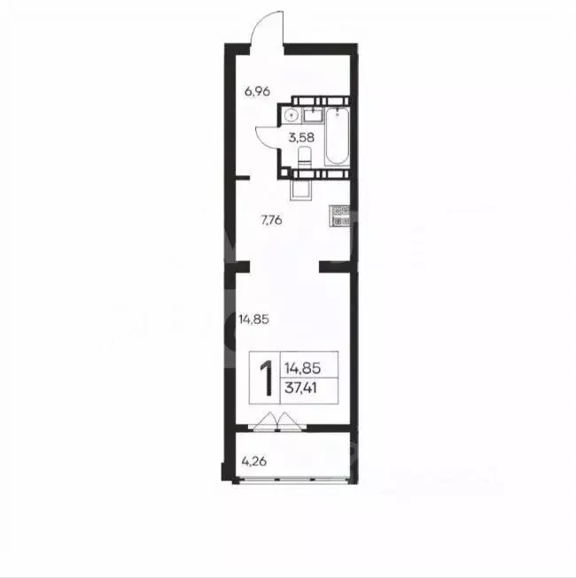 1-к кв. Крым, Ялта ул. Кирова, 155Ак2 (37.41 м) - Фото 2