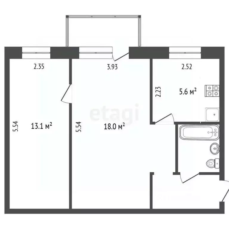 2-к кв. Ярославская область, Рыбинск ул. Баженова, 17 (42.9 м) - Фото 2