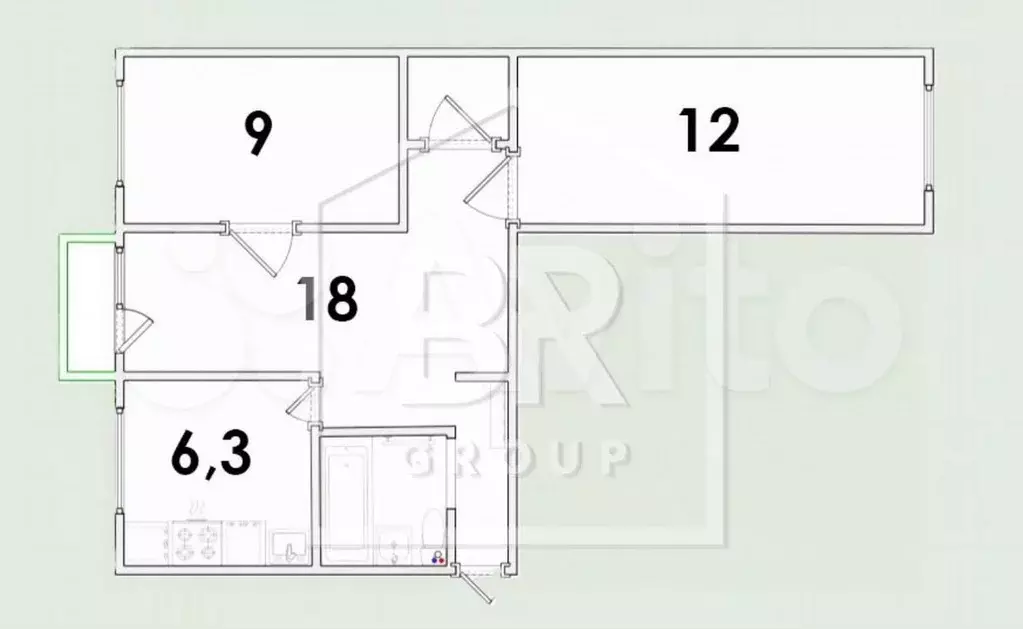 3-к. квартира, 59 м, 2/5 эт. - Фото 0
