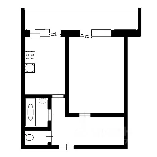 1-к кв. Томская область, Томск ул. Беринга, 22 (35.3 м) - Фото 2