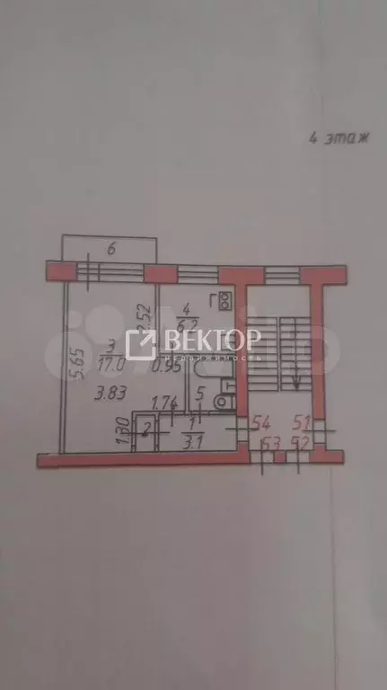 1-к. квартира, 30 м, 4/5 эт. - Фото 0