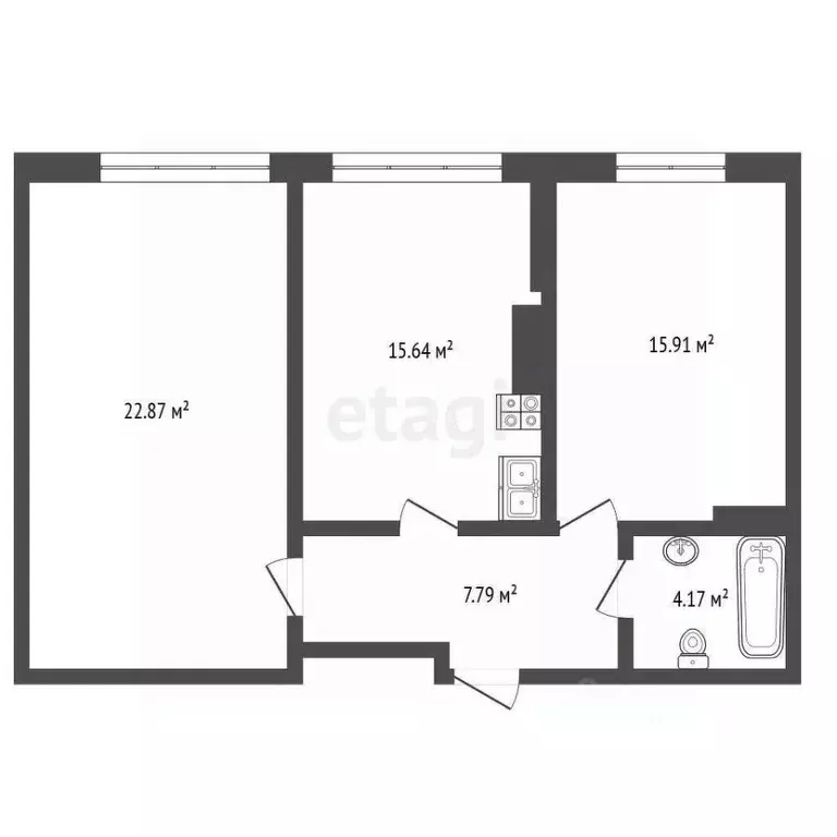 2-к кв. Ярославская область, Ярославль Силикатное ш., 17 (69.3 м) - Фото 0