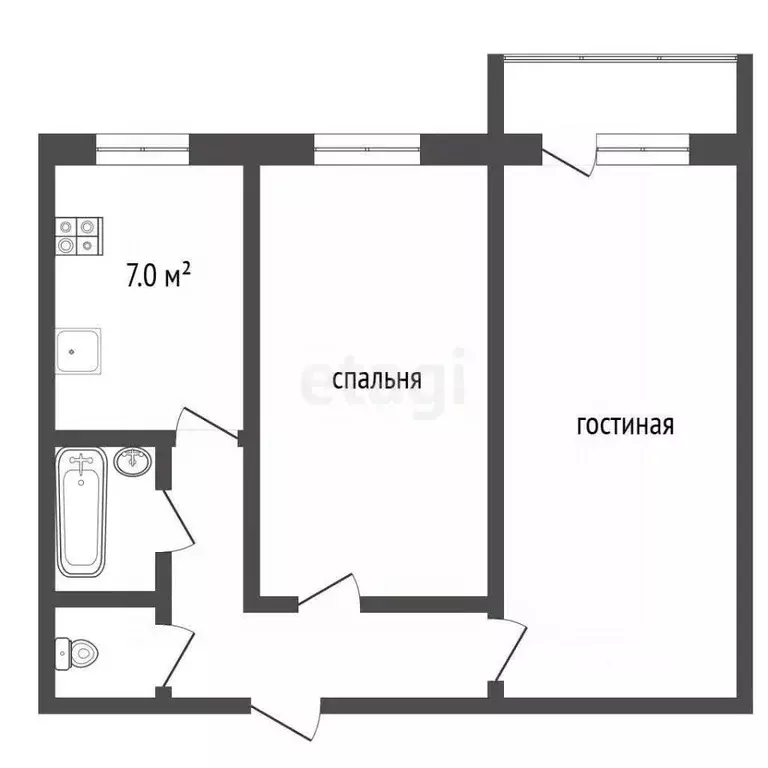 2-к кв. Ростовская область, Таганрог ул. Нижняя Линия, 31 (51.9 м) - Фото 1