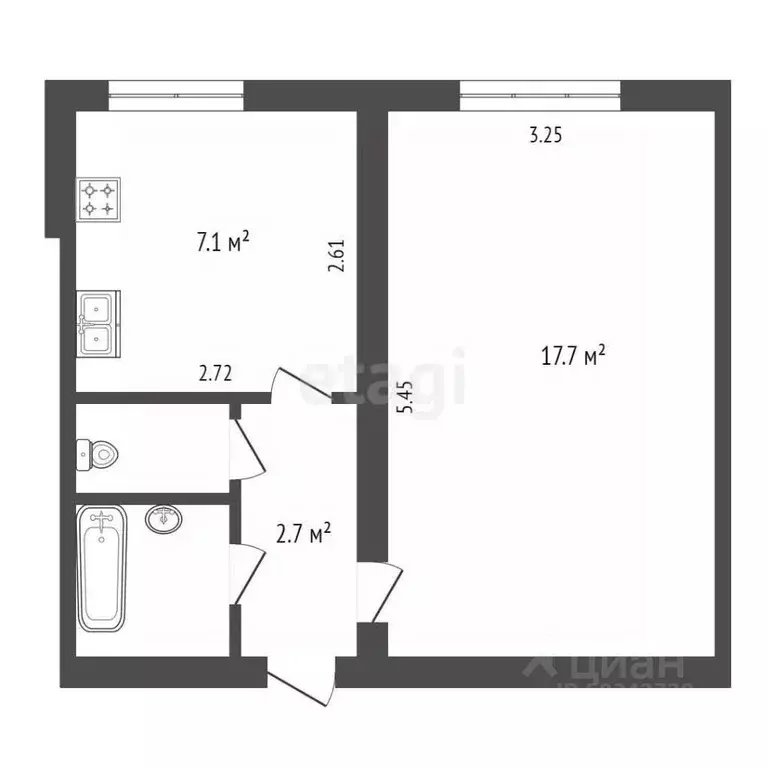 1-к кв. Архангельская область, Архангельск ул. В.И. Воронина, 32к4 ... - Фото 2