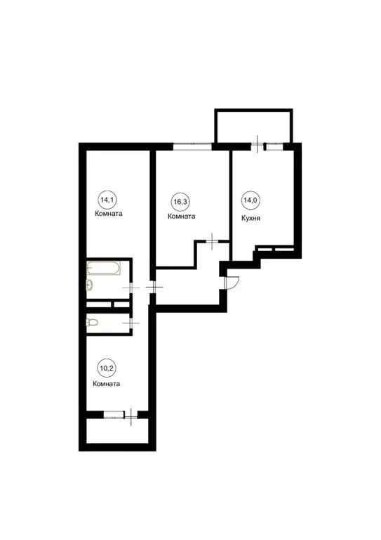 3-к кв. Москва ул. Вертолетчиков, 2 (74.0 м) - Фото 2