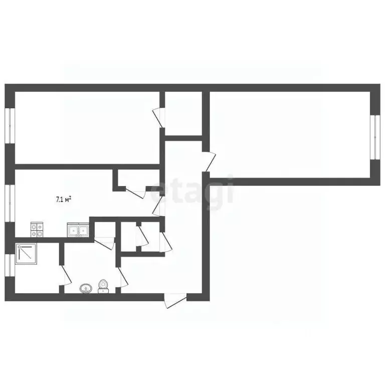 2-к кв. Челябинская область, Челябинск пос. Исаково, Дорожная ул., 3 ... - Фото 2