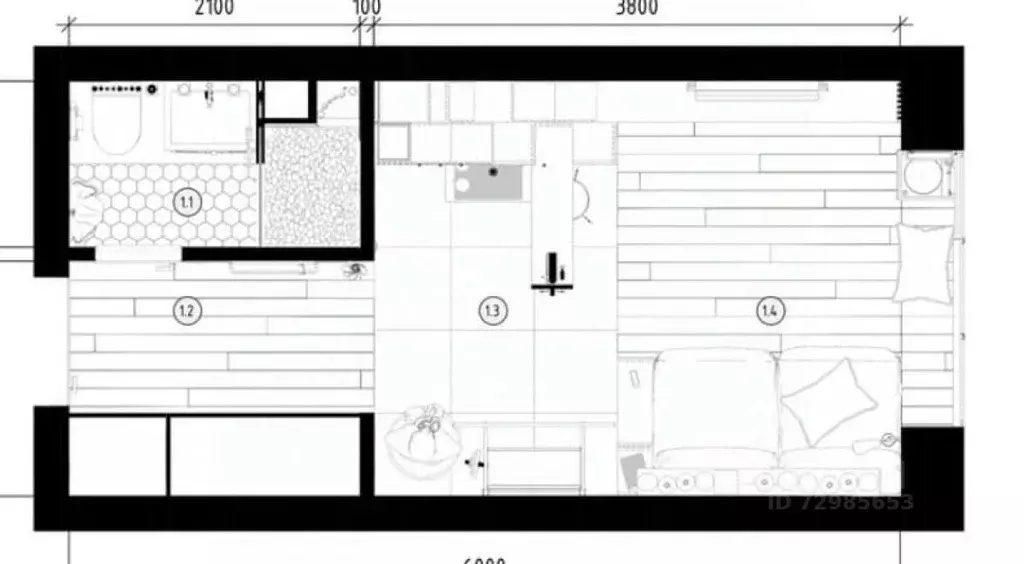 Студия Санкт-Петербург Большой Сампсониевский просп., 74к2 (20.3 м) - Фото 2