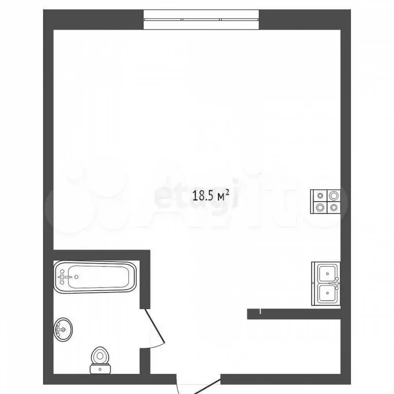 Квартира-студия, 18,4 м, 1/4 эт. - Фото 0