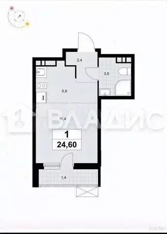 Студия Москва Сосенское поселение, просп. Куприна, 3к2 (23.3 м) - Фото 2