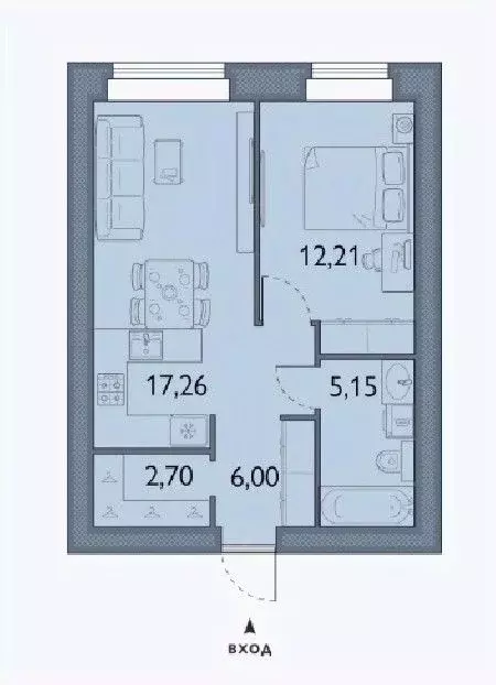 1-к кв. Брянская область, Брянский район, пос. Мичуринский, ... - Фото 1