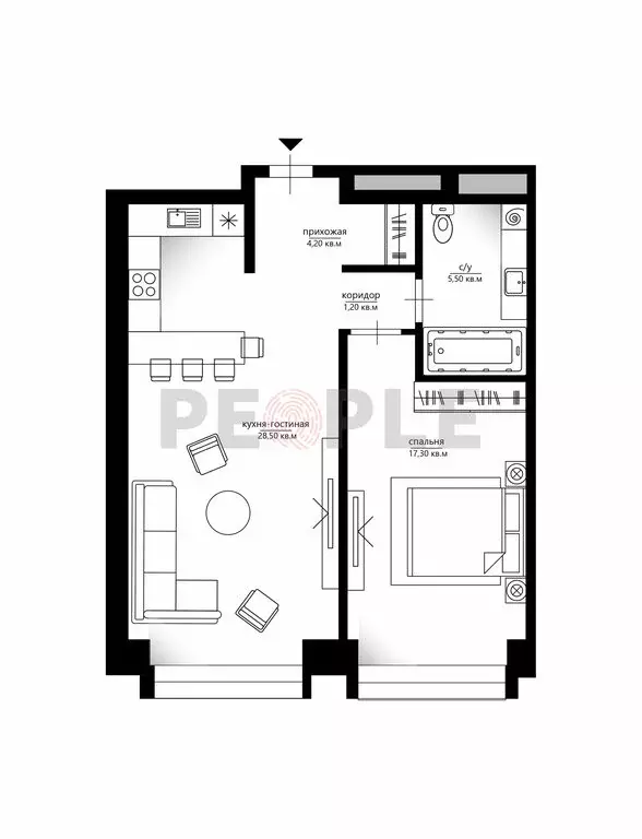 2-комнатная квартира: Москва, 1-й Сетуньский проезд, 8 (57 м) - Фото 1