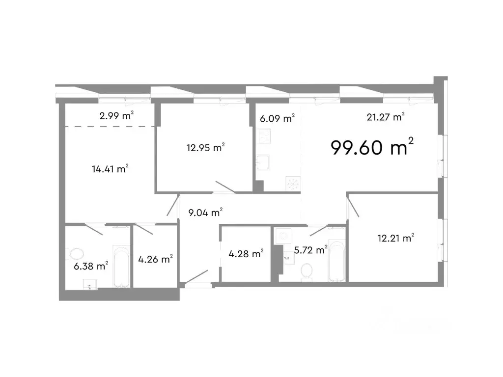4-к кв. Челябинская область, Челябинск ул. Худякова, 18 (99.6 м) - Фото 0