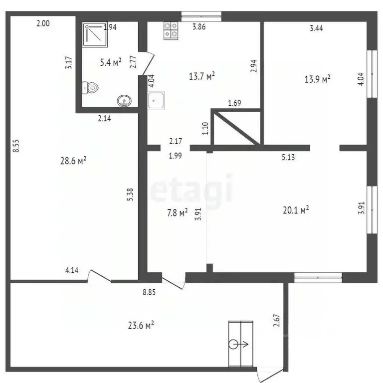 Дом в Костромская область, Вохомский район, д. Бельково 1 (61 м) - Фото 1