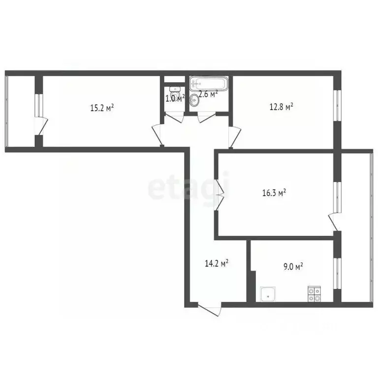 3-к кв. Марий Эл, Йошкар-Ола бул. Чавайна, 15 (79.2 м) - Фото 1