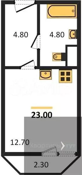 Квартира-студия, 23 м, 11/15 эт. - Фото 0
