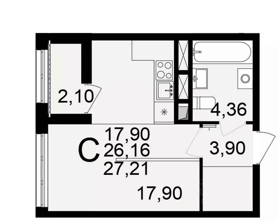 1-к кв. Тульская область, Тула пос. Горелки, Время жилой комплекс ... - Фото 1