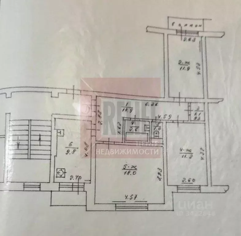 3-к кв. Калининградская область, Пионерский Октябрьская ул., 5 (66.5 ... - Фото 2