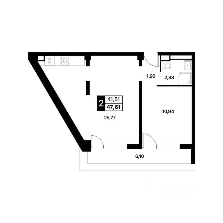 2-к кв. Крым, Алушта пер. Перекопский, 9Б (47.61 м) - Фото 1
