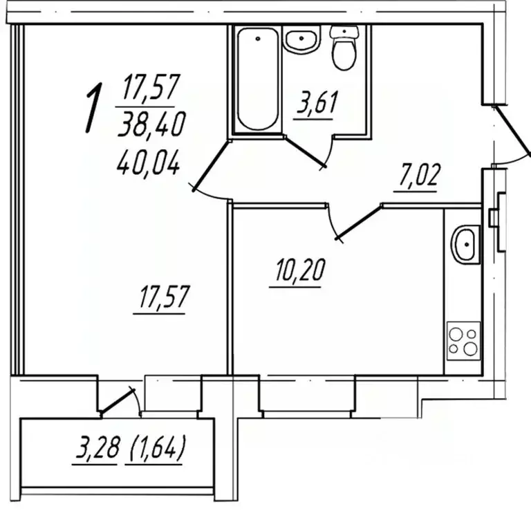 1-к кв. Вологодская область, Череповец Комсомольская ул., 15 (40.04 м) - Фото 1