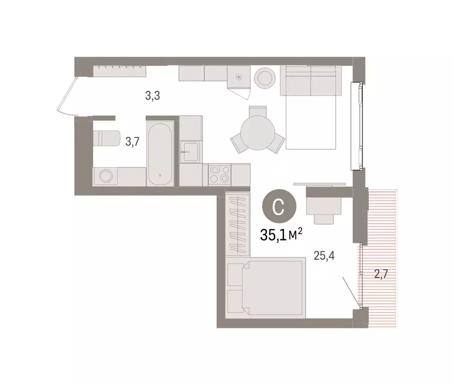 Квартира-студия: Екатеринбург, жилой район Сортировочный, микрорайон ... - Фото 0