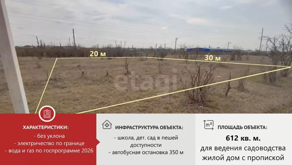 Участок в Крым, Сакский район, с. Лесновка  (6.12 сот.) - Фото 1