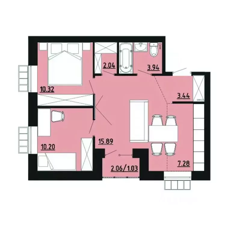 2-к кв. Челябинская область, Южноуральск ул. Строителей, 14 (54.1 м) - Фото 1