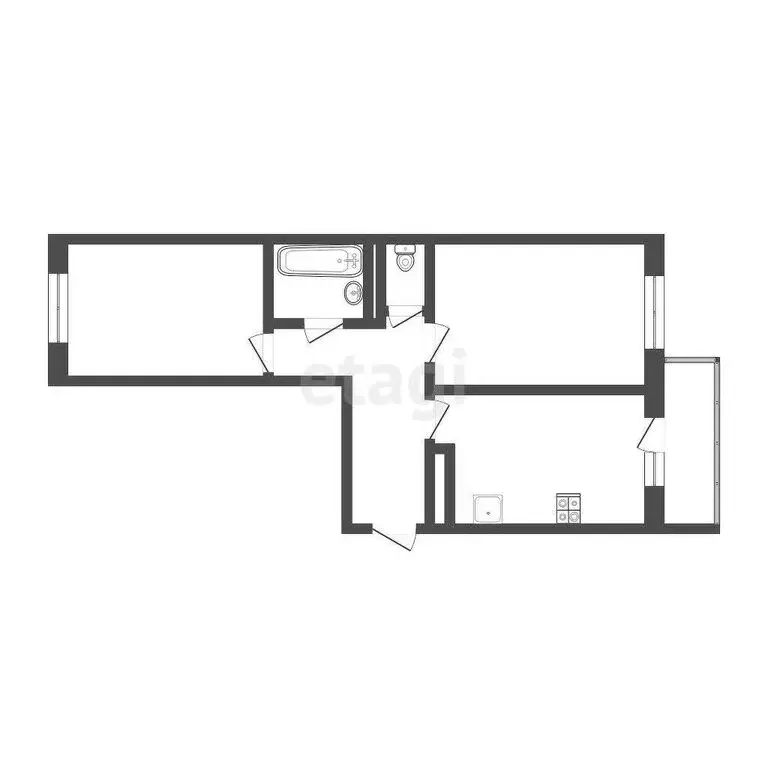 2-комнатная квартира: Иркутск, улица Бородина, 7/4 (57.2 м) - Фото 1