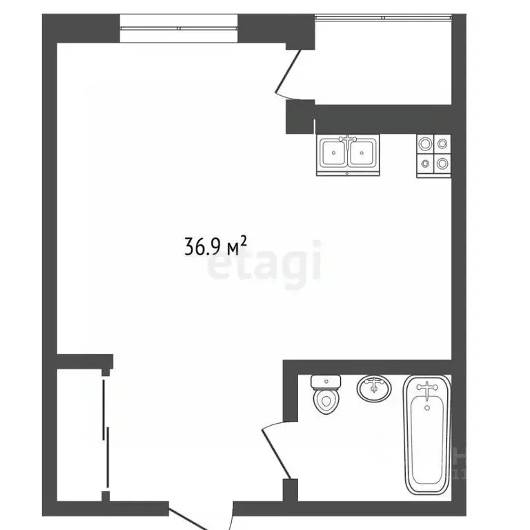 1-к кв. Севастополь ул. Парковая, 7 (36.9 м) - Фото 2