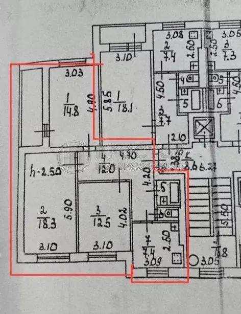 3-к. квартира, 68,5 м, 3/9 эт. - Фото 0