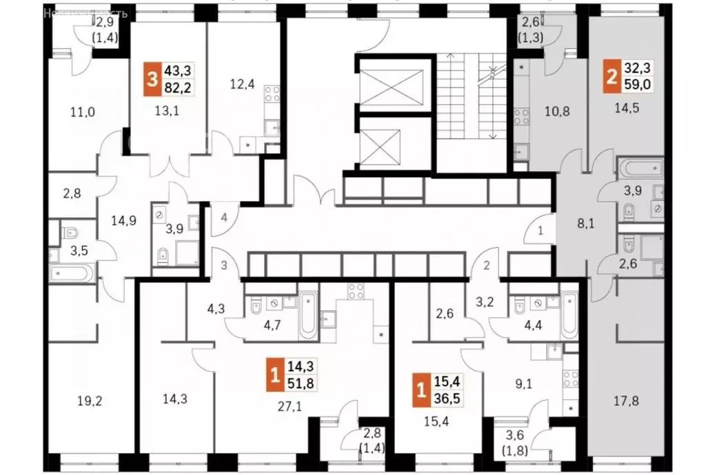 2-комнатная квартира: Москва, Строительный проезд, 9к1 (59 м) - Фото 1