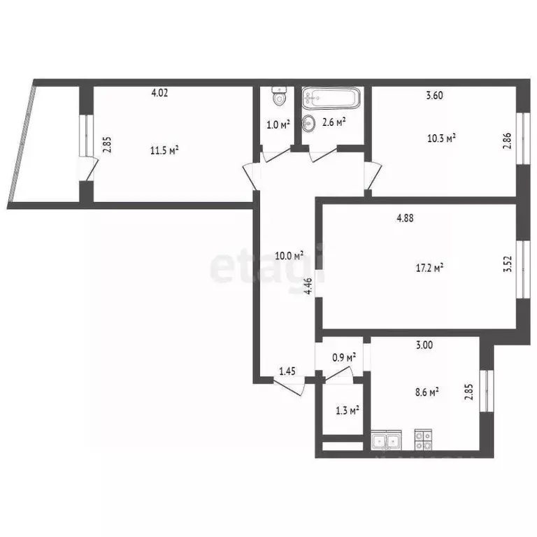 3-к кв. Ростовская область, Азовский район, с. Кулешовка Пролетарская ... - Фото 2